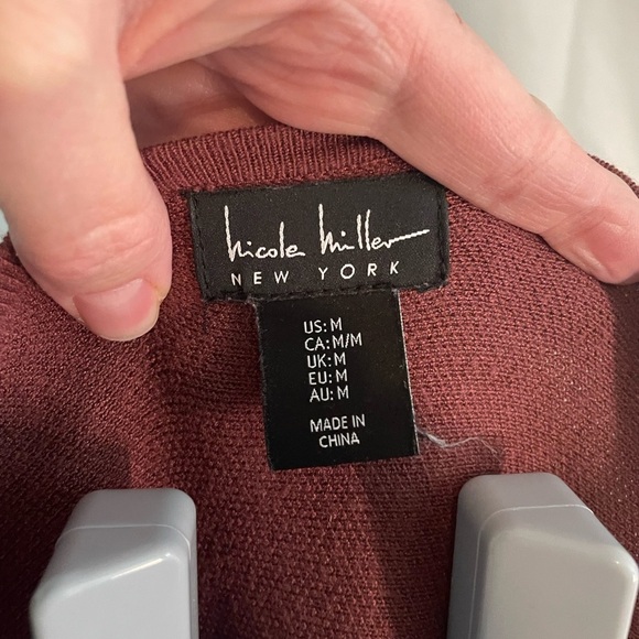 Nicole Miller New York Mid Length Cross Bodice Sweater Dress Sz Medium - Picture 3 of 7